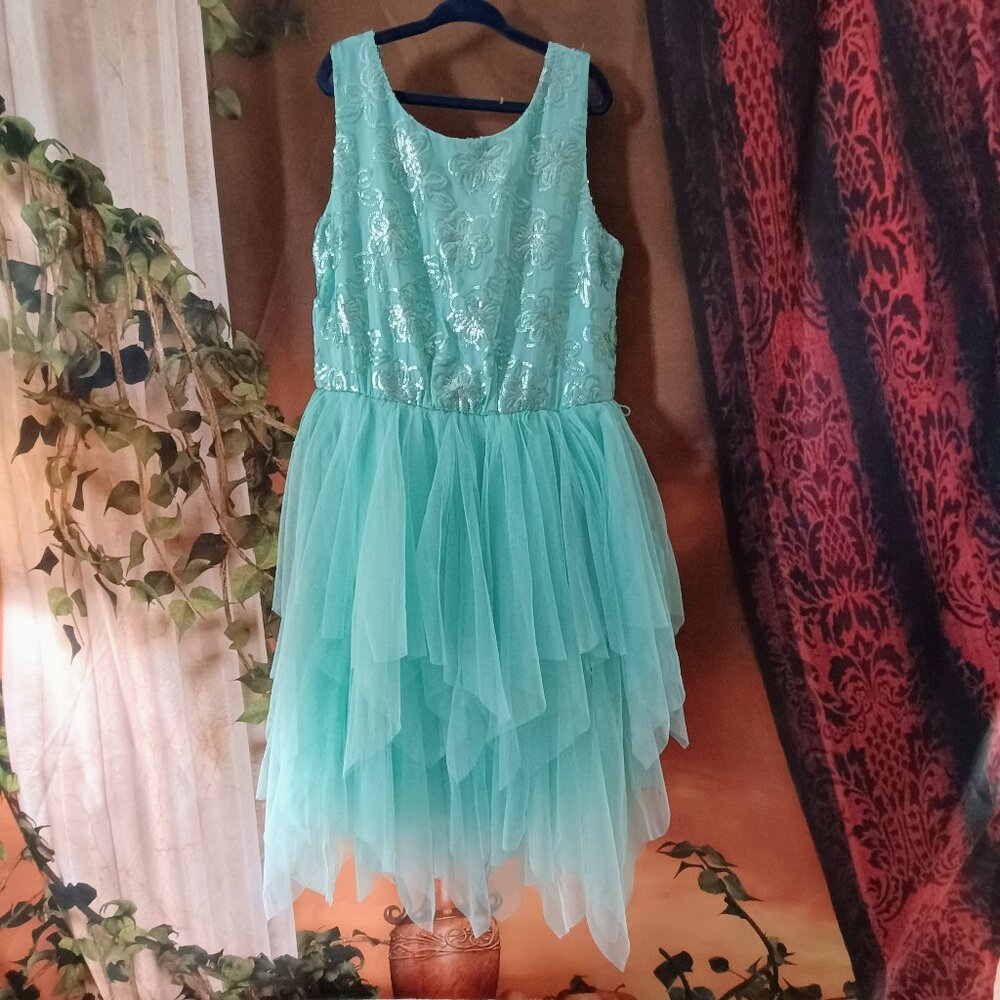 NWT: Girls' Lilt 12 Mint Green Sequin Tulle Dress
